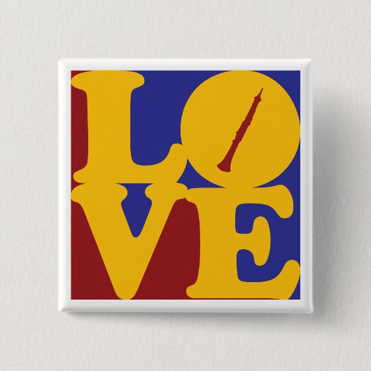 Oboe Love Vierkante Button 5,1 Cm (Voorkant)
