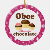 Oboe Music Cupcakes kerstversiering Keramisch Ornament (Voorkant)