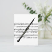 Oboe musical 01 B Briefkaart (Staand voorkant)