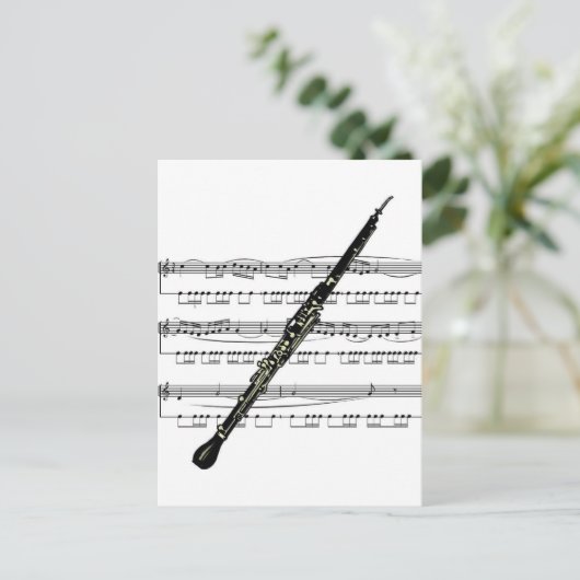 Oboe musical 01 B Briefkaart (Staand voorkant)