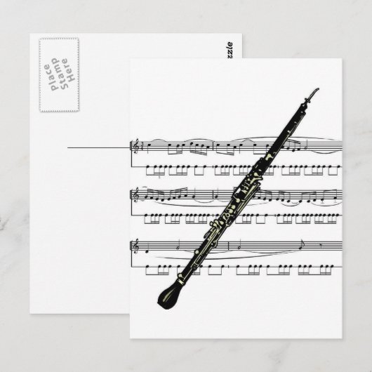 Oboe musical 01 B Briefkaart (Voorkant / Achterkant)