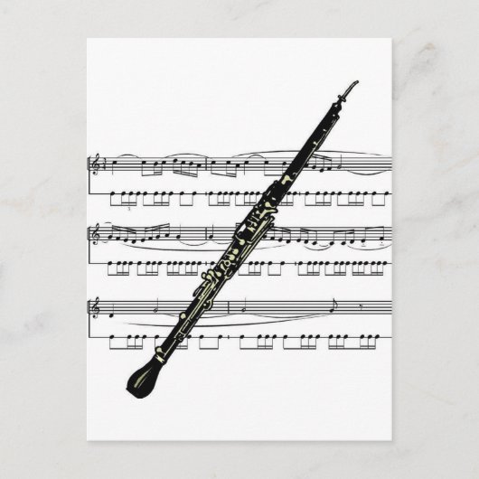 Oboe musical 01 B Briefkaart (Voorkant)