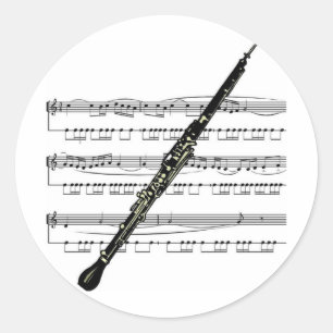 Oboe musical 01 B Ronde Sticker