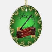 Oboe ~ Musical Scroll ~ Merry Kerst~ * ~ Keramisch Ornament (Rechts)