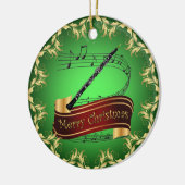 Oboe ~ Musical Scroll ~ Merry Kerst~ * ~ Keramisch Ornament (Links)