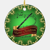 Oboe ~ Musical Scroll ~ Merry Kerst~ * ~ Keramisch Ornament (Achterkant)