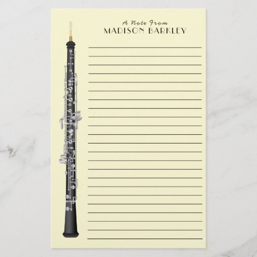 Oboe Musician Music Teacher Briefpapier (Voorkant)