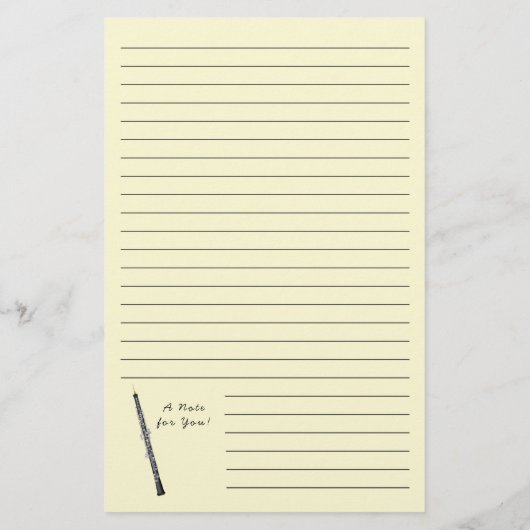Oboe Musician Music Teacher Briefpapier (Achterkant)