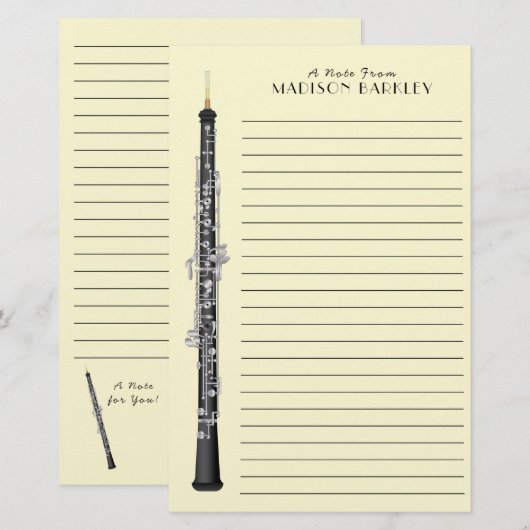 Oboe Musician Music Teacher Briefpapier (Voorkant / Achterkant)