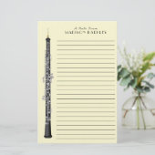 Oboe Musician Music Teacher Briefpapier (Staand voorkant)