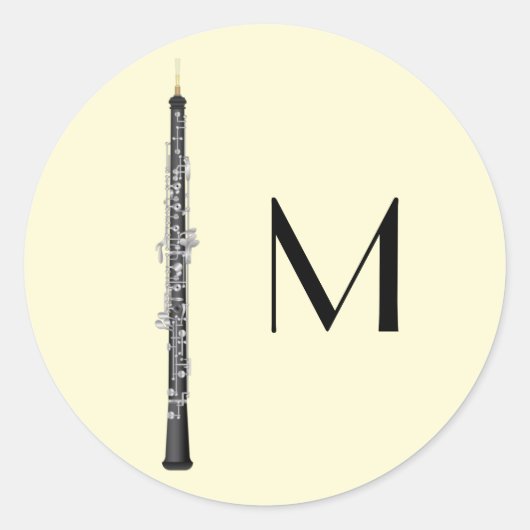 Oboe Musician Music Teacher Ronde Sticker (Voorkant)