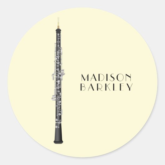 Oboe Musician Music Teacher Ronde Sticker (Voorkant)