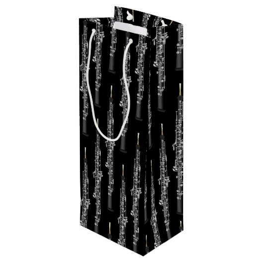 Oboe Musician Music Teacher Wijn Cadeautas (Achterkant Gekanteld)