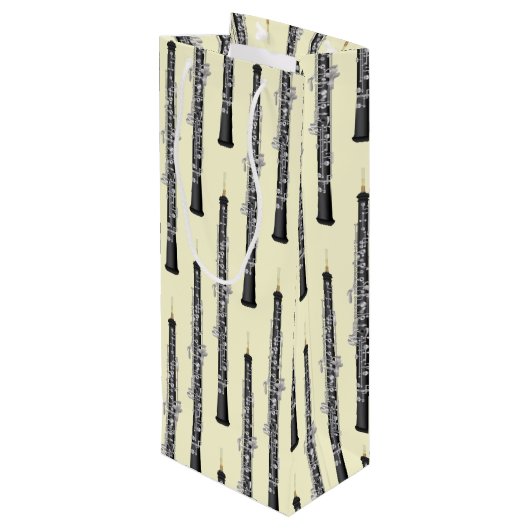 Oboe Musician Music Teacher Wijn Cadeautas (Achterkant Gekanteld)