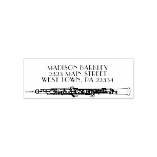 Oboe Musician Music Teacher Zelfinktende Stempel