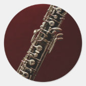 Oboe muziekinstrument ronde sticker (Voorkant)