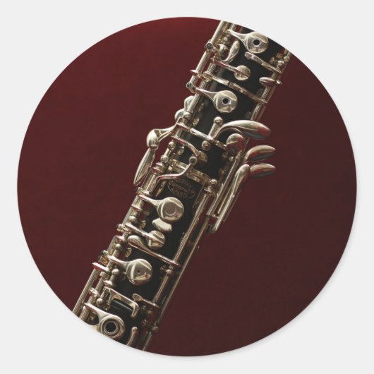 Oboe muziekinstrument ronde sticker (Voorkant)