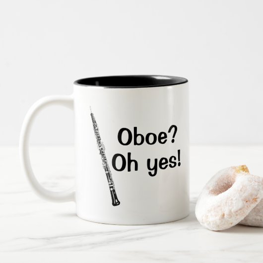 Oboe Oh Ja Instrument Tweekleurige Koffiemok (Met donut)