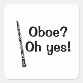 Oboe Oh Yes Music Instrument Vierkante Sticker