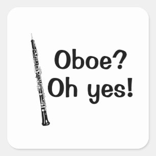 Oboe Oh Yes Music Instrument Vierkante Sticker