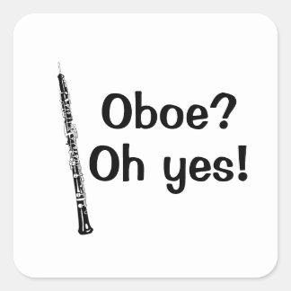 Oboe Oh Yes Music Instrument Vierkante Sticker