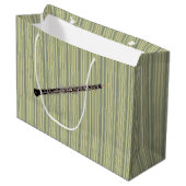 Oboe op fijne groene verticale strepen large cadeautasje (Voorkant Gekanteld)