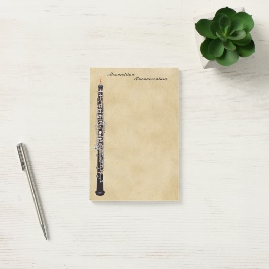 Oboe op Parchment Kijk Naam Post-it® Notes (Kantoor)