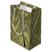 Oboe op Wavy Green Striped Background Medium Cadeauzakje (Voorkant Gekanteld)