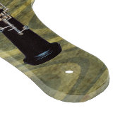 Oboe op Wavy Green Striped Background Snijplank (Hoek)