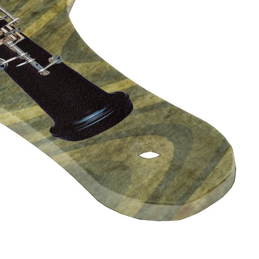 Oboe op Wavy Green Striped Background Snijplank (Hoek)