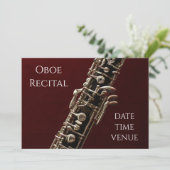 Oboe overweging elegant concertprestaties kaart (Staand voorkant)