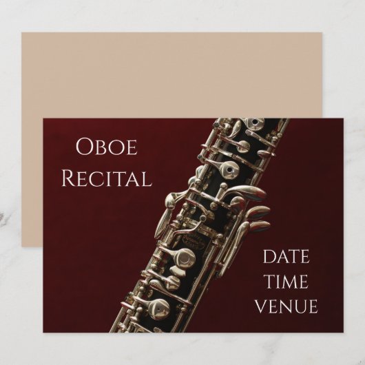 Oboe overweging elegant concertprestaties kaart (Voorkant / Achterkant)