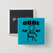 Oboe Play Boy Vierkante Button 5,1 Cm (Voorkant /achterkant)