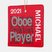 Oboe Player Extraordinaire CUSTOM Keramisch Ornament (Links)