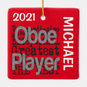 Oboe Player Extraordinaire CUSTOM Keramisch Ornament (Achterkant)