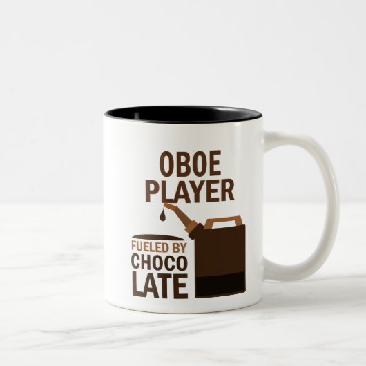 Oboe Player (Funny) Chocolate Tweekleurige Koffiemok (Rechts)