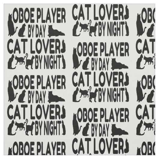 Oboe Player houdt van katten Stof (Swatch)