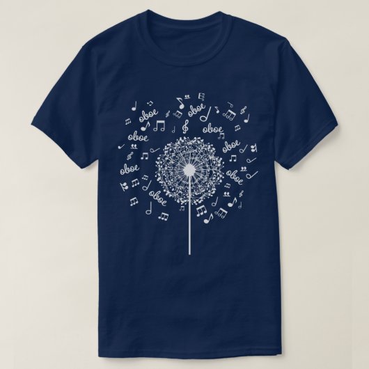 Oboe Player Music Dandelion T-shirt (Design voorkant)