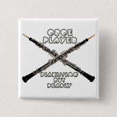 Oboe Player Vierkante Button 5,1 Cm (Voorkant)