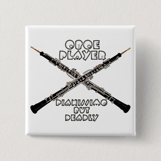 Oboe Player Vierkante Button 5,1 Cm (Voorkant)