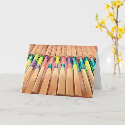 Oboe Reed Blank Card Kaart (Gele Bloem)
