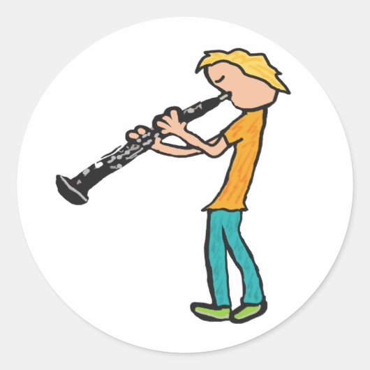 Oboe Ronde Sticker (Voorkant)