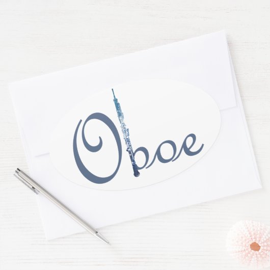 Oboe-script Ovale Sticker (Envelop)