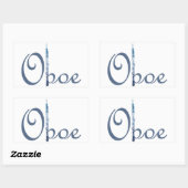 Oboe-script Rechthoekige Sticker (Vel)
