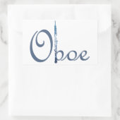 Oboe-script Rechthoekige Sticker (Tas)