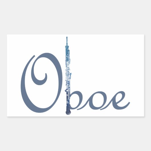 Oboe-script Rechthoekige Sticker (Voorkant)