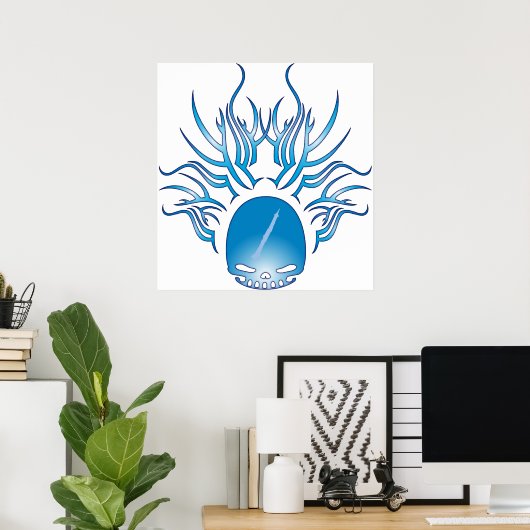 Oboe Skull Poster (Thuiskantoor)