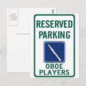 Oboe spelers parkeren briefkaart (Voorkant / Achterkant)