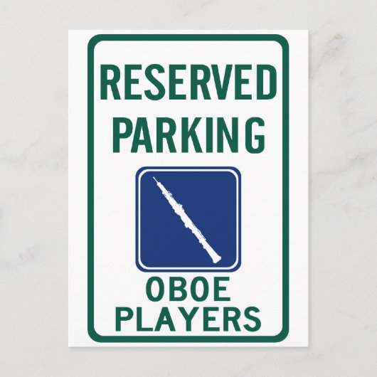 Oboe spelers parkeren briefkaart (Voorkant)