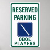 Oboe spelers parkeren poster (Voorkant)